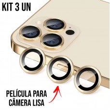Película de Câmera Lisa iPhone 14 Pro e 14 Pro Max - Dourada